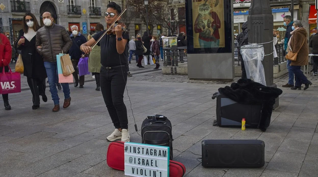 Violinista de las calles de Madrid Israel