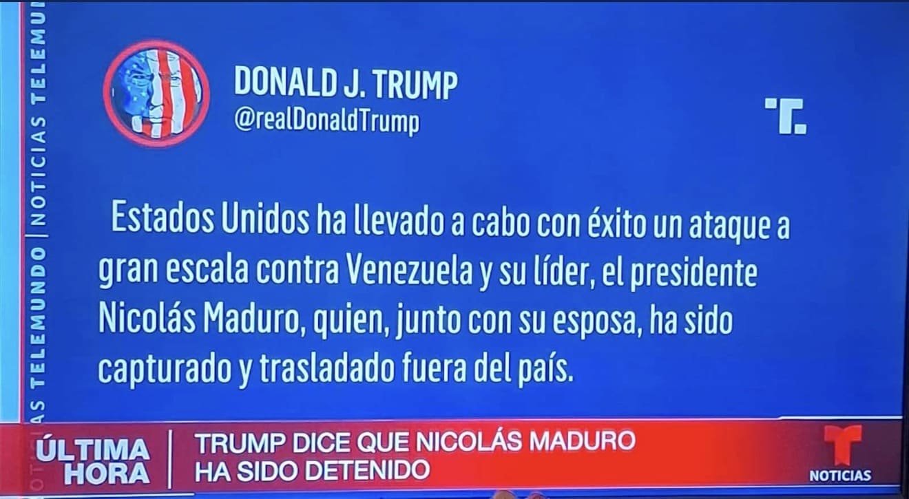 Estados unidos detiene a Maduro y a su mujer